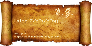 Maitz Zétény névjegykártya